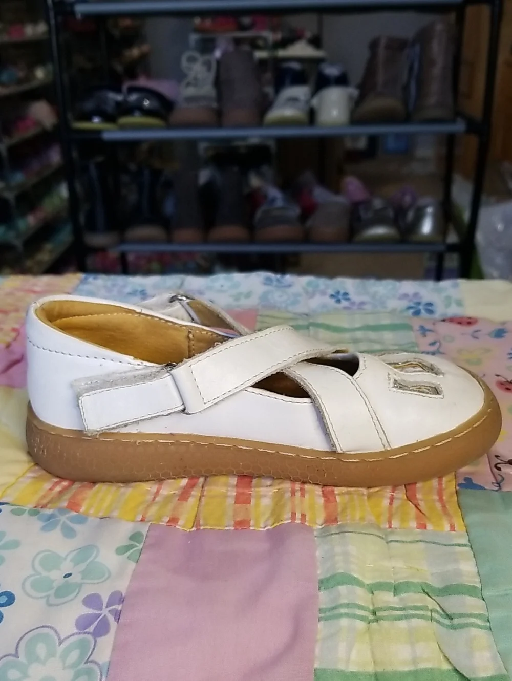 Livie & Luca White Leather Mary Jane Shoes with Criss Cross Straps Size 11 Luz